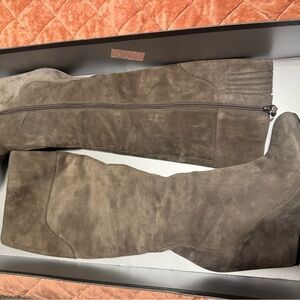 Via Spiga Granite Suede Wedge Boots